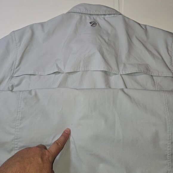 Gillz Shirt Mens LG Gray Performance Fishing Vented Stretch Outdoor Button Up - Picture 8 of 8